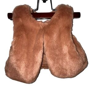 Kid's Rachel Zoe Peach Pink Faux Fur Vest